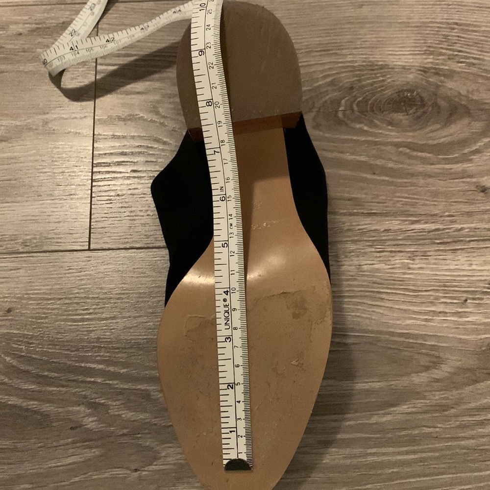 Everlane Suede Heel Mules Black Size 9.5 - Picture 16 of 16